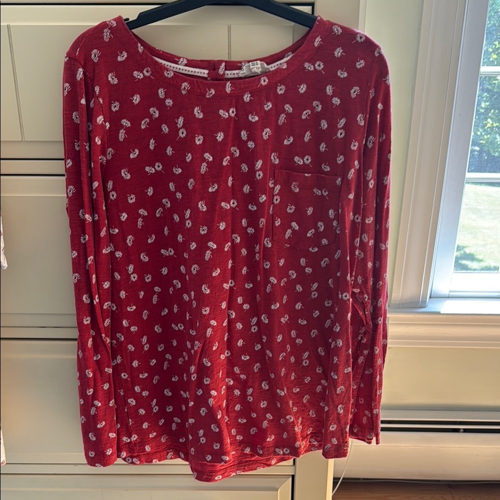 Fat Face Red and White long sleeve (10)and Floral Blouse with Short Sleeve (8)